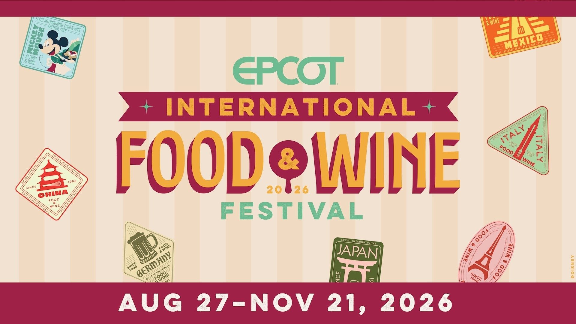Disney anuncia datas do Food & Wine Festival 2026