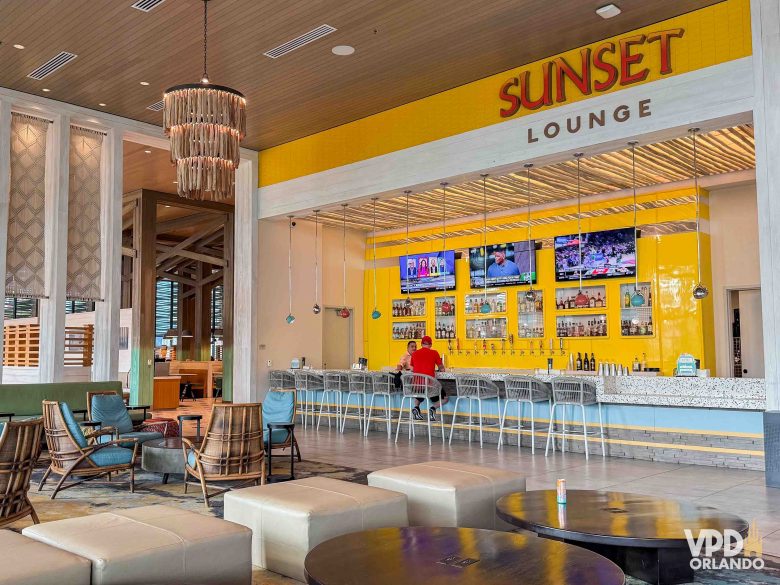 Imagem de possível lounge de um hotel da Universal que passará jogos da Copa do Mundo 2026