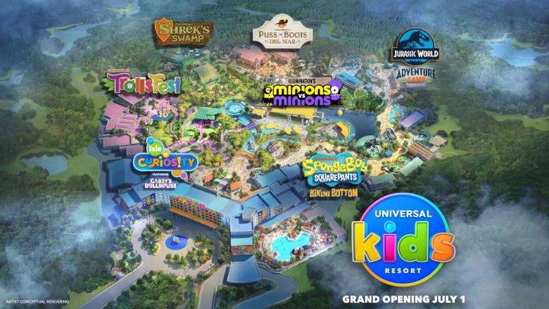 Mapa de divulgação do Universal Kids Resort